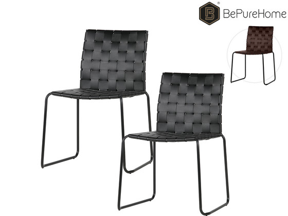 iBood Home & Living - 2x BePureHome Lederen Eetkamerstoel iBood Home & Living - 2x BePureHome Lederen Eetkamerstoel