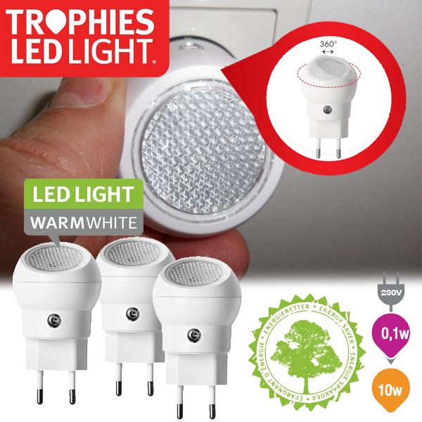 iBood Home & Living - 3 Trophies Led sensor nachtlampjes