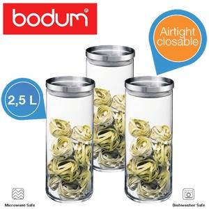 iBood Home & Living - 3-pack BODUM grote voorraadpotten Yokhi ? luchtdicht afsluitbaar - Inhoud 2,5L