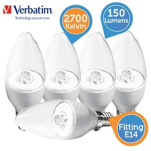 iBood Home & Living - 5-Pack Verbatim 3.7W LED E14 Kaarslampen