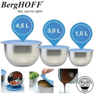 iBood Home & Living - 6-Delige BergHOFF Geminis mengkommenset met 3 RVS-kommen en 3 bijpassende deksels iBood Home & Living - 6-Delige BergHOFF Geminis mengkommenset met 3 RVS-kommen en 3 bijpassende deksels