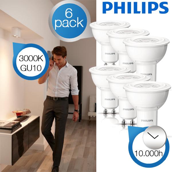 iBood Home & Living - 6pack Philips 2W (35W) LED-spots GU10 iBood Home & Living - 6pack Philips 2W (35W) LED-spots GU10