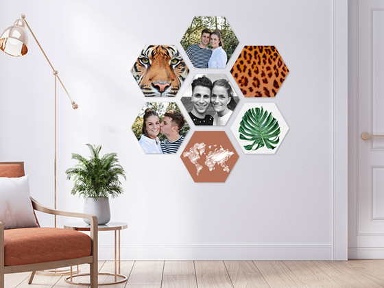 iBood Home & Living - 6x Foto op een Hexagon | 17 x 15 cm iBood Home & Living - 6x Foto op een Hexagon | 17 x 15 cm