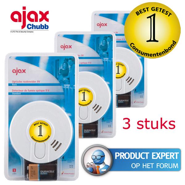 iBood Home & Living - Ajax Pakket van 3 Rookmelders iBood Home & Living - Ajax Pakket van 3 Rookmelders