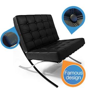 iBood Home & Living - Barcelona design stoel, zwart iBood Home & Living - Barcelona design stoel, zwart