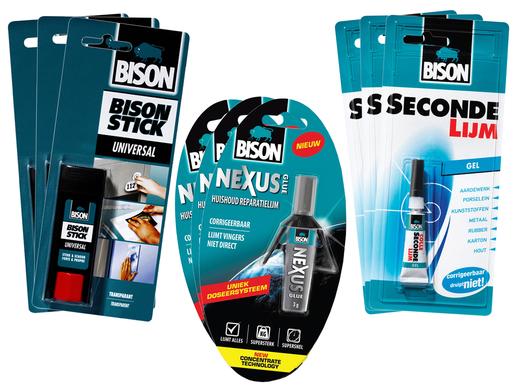 iBood Home & Living - Bison Superlijm, huishoudlijm en lijmstick 3x3 = 9-pack