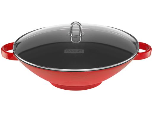 iBood Home & Living - Bodum Wokpan (37cm) in rood of zwart iBood Home & Living - Bodum Wokpan (37cm) in rood of zwart