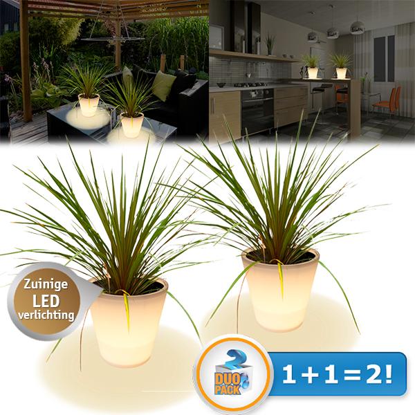 iBood Home & Living - Duopack Alecto lichtgevende bloempotten iBood Home & Living - Duopack Alecto lichtgevende bloempotten