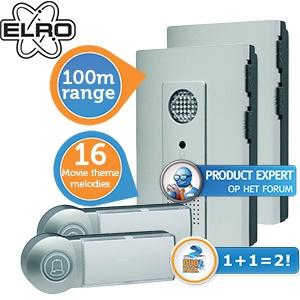 iBood Home & Living - Duopack Elro draadloze deurbellen met 16 melodieën iBood Home & Living - Duopack Elro draadloze deurbellen met 16 melodieën