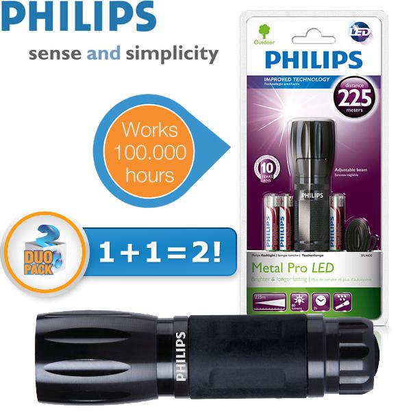 iBood Home & Living - Duopack Philips LED zaklantaarns! iBood Home & Living - Duopack Philips LED zaklantaarns!