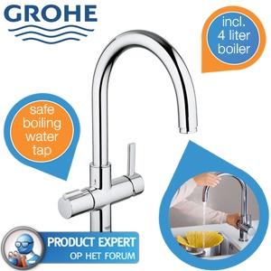 iBood Home & Living - GROHE Red Duo keukenmengkraan met dubbele functie en 4 liter boiler voor kokend heet water iBood Home & Living - GROHE Red Duo keukenmengkraan met dubbele functie en 4 liter boiler voor kokend heet water