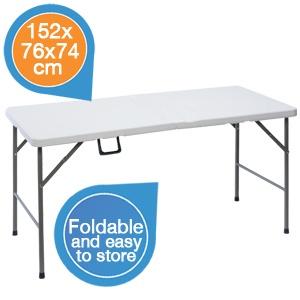 iBood Home & Living - In- en uitklapbare party tafel 152x76x74 cm ? makkelijk op te bergen en te vervoeren ! iBood Home & Living - In- en uitklapbare party tafel 152x76x74 cm ? makkelijk op te bergen en te vervoeren !