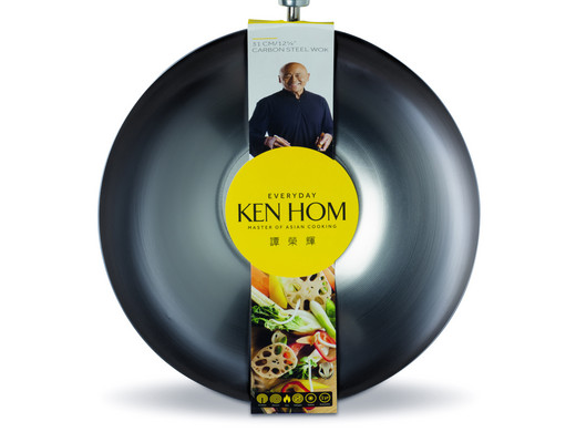 iBood Home & Living - Ken Hom Carbonstalen Wok | 31 cm Ø