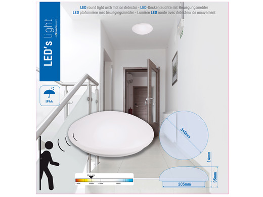 iBood Home & Living - LED plafonnière met sensor 18W Ø340 mm iBood Home & Living - LED plafonnière met sensor 18W Ø340 mm