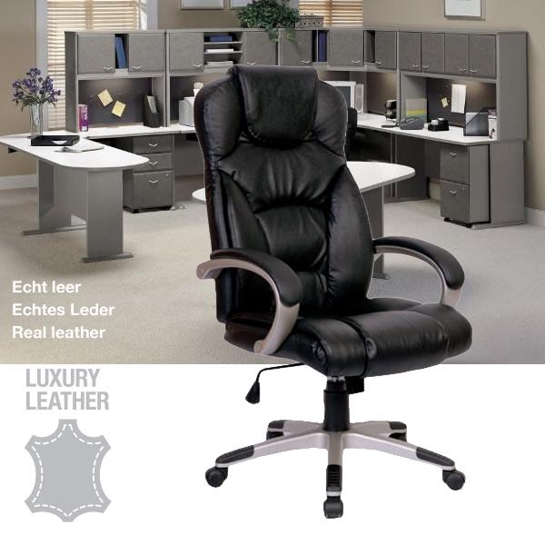 iBood Home & Living - Luxe lederen bureaustoel iBood Home & Living - Luxe lederen bureaustoel