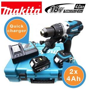 iBood Home & Living - Makita compacte 18V accu-combiboor met twee 4 Ah-accu's in koffer