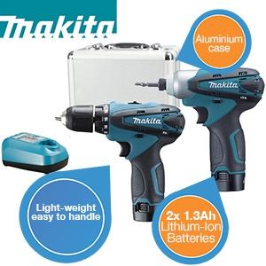 iBood Home & Living - Makita compacte boorschroevendraaier + slagschroevendraaier in aluminium koffer iBood Home & Living - Makita compacte boorschroevendraaier + slagschroevendraaier in aluminium koffer