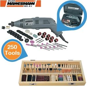 iBood Home & Living - Mannesmann Combitool met 250-delige Accessoireset voor boren, slijpen, frezen, schuren en polijsten iBood Home & Living - Mannesmann Combitool met 250-delige Accessoireset voor boren, slijpen, frezen, schuren en polijsten