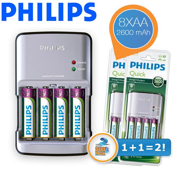 iBood Home & Living - Philips AA-, AAA-en 9V-batterij snellader