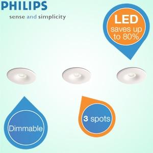 iBood Home & Living - Philips Ledino LED-inbouwspots ? Set van 3
