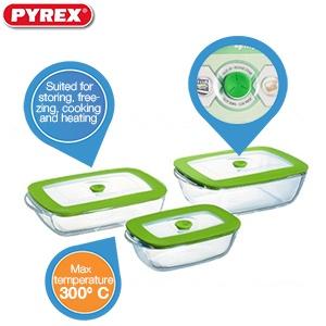 iBood Home & Living - Pyrex 3-delige ovenschalenset, geschikt voor bewaren, bevriezen, koken en opwarmen ? 10 jaar garantie