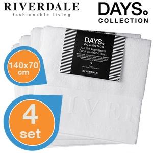 iBood Home & Living - Riverdale badhandoeken van 140x70cm (600gr/m2) set van 4 - Wit iBood Home & Living - Riverdale badhandoeken van 140x70cm (600gr/m2) set van 4 - Wit