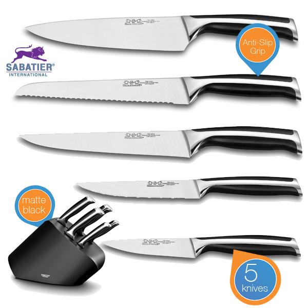iBood Home & Living - Sabatier messenblok met 5 vlijmscherpe messen iBood Home & Living - Sabatier messenblok met 5 vlijmscherpe messen