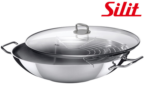 iBood Home & Living - Silit Wok met Deksel + Rekje (36 cm)