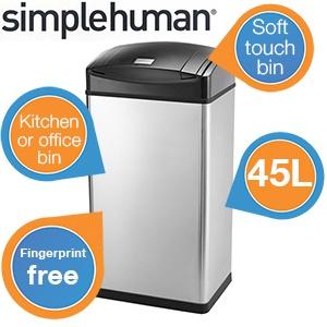 iBood Home & Living - Simplehuman Afvalbak Soft Touch Rectangular 45 Liter