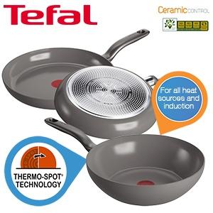 iBood Home & Living - Tefal Ceramic Control 3-delige pannenset ook geschikt voor inductie