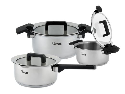 iBood Home & Living - Woll 3-delige pannenset van 18/10 roestvrij staal met deksels iBood Home & Living - Woll 3-delige pannenset van 18/10 roestvrij staal met deksels