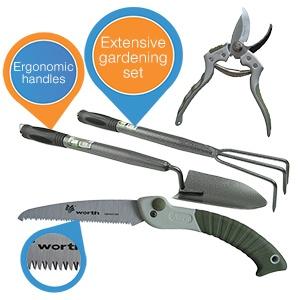 iBood Home & Living - Worth + Green Arrow 4-delige tuingereedschapset iBood Home & Living - Worth + Green Arrow 4-delige tuingereedschapset