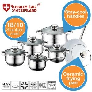 iBood Home & Living - Zeer uitgebreide pannenset van Royalty Line Switzerland ? Met keramische koekenpan iBood Home & Living - Zeer uitgebreide pannenset van Royalty Line Switzerland ? Met keramische koekenpan