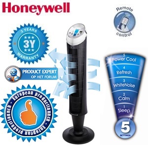 iBood - Honeywell ultrastille torenventilator met 5 standen, timer en afstandsbediening iBood - Honeywell ultrastille torenventilator met 5 standen, timer en afstandsbediening