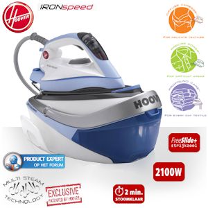 iBood - Hoover IronSpeed Stoom Strijksysteem met unieke Multi-stoom-technologie en 4.5 bar stoomdruk iBood - Hoover IronSpeed Stoom Strijksysteem met unieke Multi-stoom-technologie en 4.5 bar stoomdruk