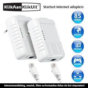 iBood - Internet Adapter Startset van KlikAanKlikUit - Netwerk via het Stroomnet iBood - Internet Adapter Startset van KlikAanKlikUit - Netwerk via het Stroomnet