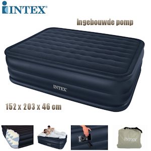 iBood - Intex Verhoogd Tweepersoons Airbed 'Queen' met Ingebouwde Pomp