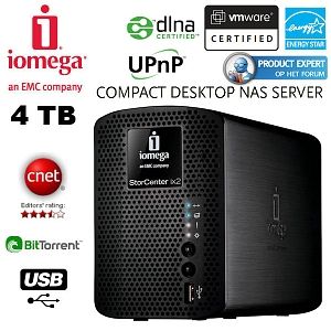 iBood - Iomega StorCenter Dual Bay NAS server met 4TB en Gigabit aansluiting iBood - Iomega StorCenter Dual Bay NAS server met 4TB en Gigabit aansluiting