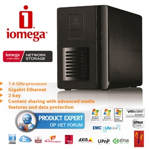 iBood - Iomega StorCenter-ix2 2-bay Network Storage met 1.6 GHz processor en Gigabit Ethernet iBood - Iomega StorCenter-ix2 2-bay Network Storage met 1.6 GHz processor en Gigabit Ethernet