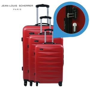 iBood - Jean Louis Scherrer 3-delige hardshell trolleyset - rood