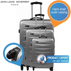 iBood - Jean Louis Scherrer 3-delige hardshell trolleyset zilver iBood - Jean Louis Scherrer 3-delige hardshell trolleyset zilver