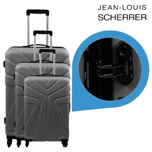 iBood - Jean Louis Scherrer hardshell trolley's met 4 wielen, set van 3, zilver iBood - Jean Louis Scherrer hardshell trolley's met 4 wielen, set van 3, zilver