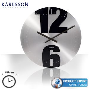 iBood - Karlsson Design wandklok 'Medium Disc 12/6' met een diameter van 40cm iBood - Karlsson Design wandklok 'Medium Disc 12/6' met een diameter van 40cm