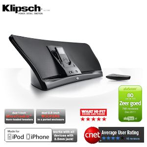 iBood - Klipsch iGroove HG docking speaker systeem, werkt met de meeste MP3-speler merken en elke gadget met een mini-jack aansluiting iBood - Klipsch iGroove HG docking speaker systeem, werkt met de meeste MP3-speler merken en elke gadget met een mini-jack aansluiting