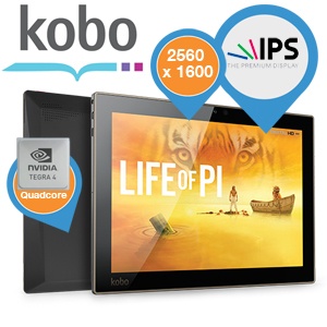 iBood - Kobo Arc 10HD Android tablet met 2560 x 1600 resolutie