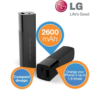 iBood - LG 2600 mAh power pack – zakformaat energiebron voor je smartphone en tablet iBood - LG 2600 mAh power pack – zakformaat energiebron voor je smartphone en tablet