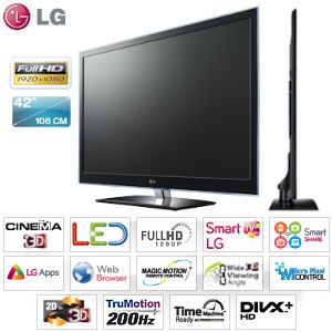 iBood - LG 42 inch Full HD Cinema 3D LED-tv met Smart TV, TruMotion 200Hz, 2D naar 3D converter, Picture Wizard II, DLNA en Wi-Fi Ready iBood - LG 42 inch Full HD Cinema 3D LED-tv met Smart TV, TruMotion 200Hz, 2D naar 3D converter, Picture Wizard II, DLNA en Wi-Fi Ready