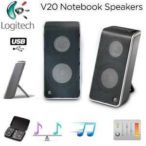 iBood - Logitech V20 Mobiele Speakerset iBood - Logitech V20 Mobiele Speakerset