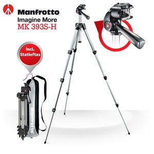 iBood - Manfrotto MK 393S-H compact en populair foto- en videostatief iBood - Manfrotto MK 393S-H compact en populair foto- en videostatief