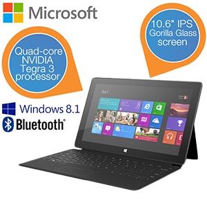 iBood - Microsoft Surface RT met Quad-core NVIDIA Tegra 3 processor, 64 GB opslag en windows 8.1